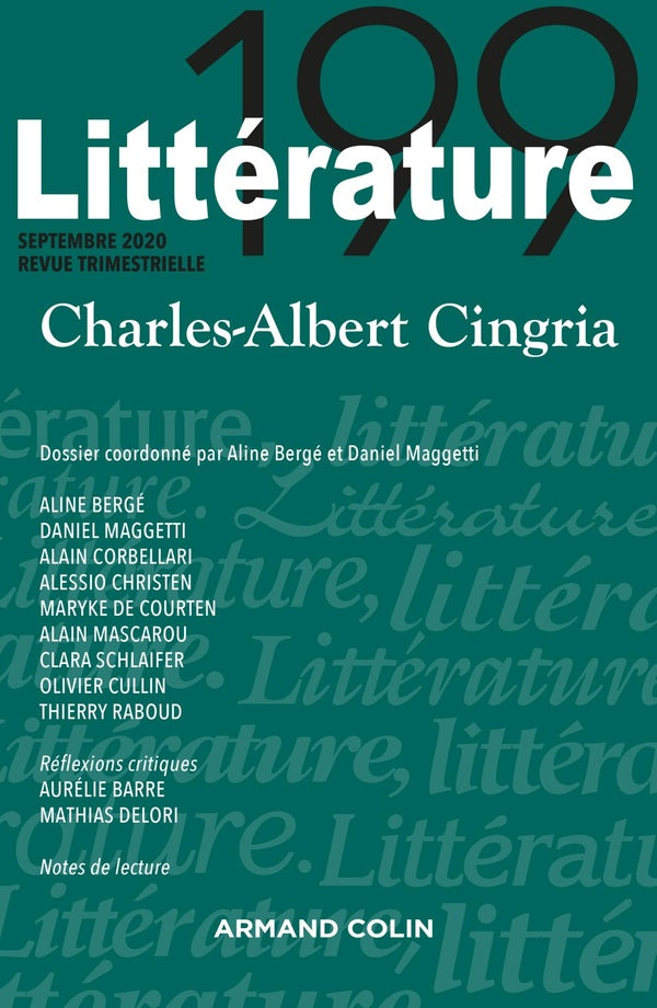 Littérature n.199 : septembre 2020 ; Charles-Albert Cingria
