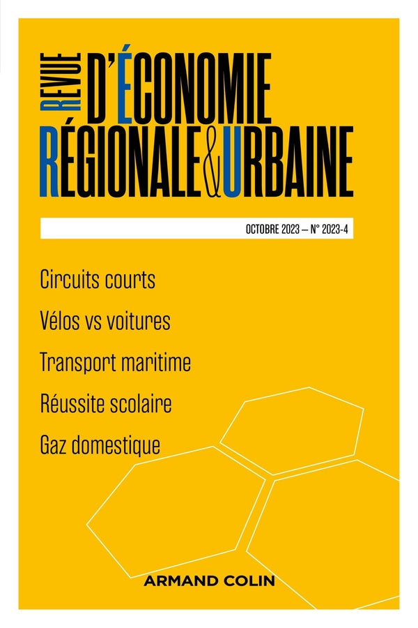 Revue d'économie régionale et urbaine n.2023/4 : Varia