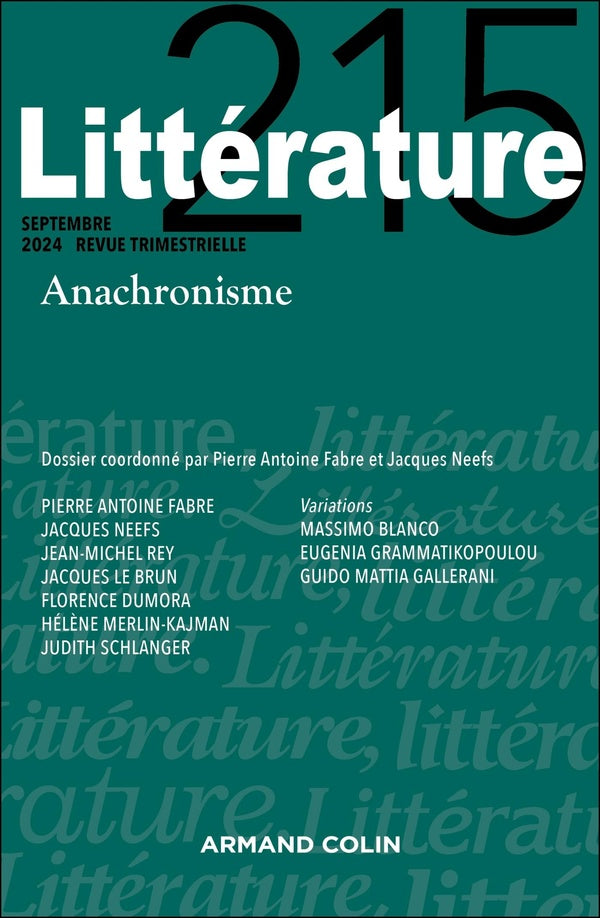 Littérature n.215 : Anachronisme