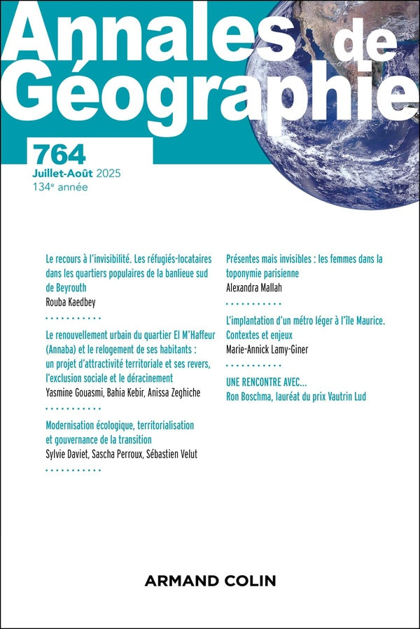 Revue Annales de géographie n.764 : Varia