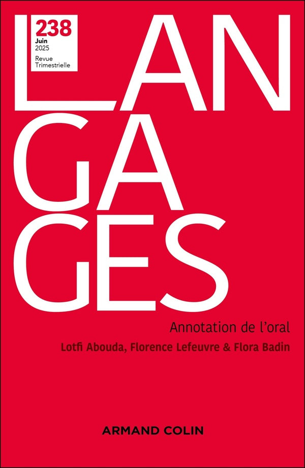 Revue langages n.238 : Annotation de l'oral