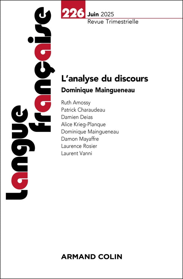 Langue française n.226 : L'analyse du discours
