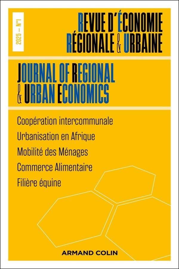 Revue d'économie régionale et urbaine n.2025/1 : Varia