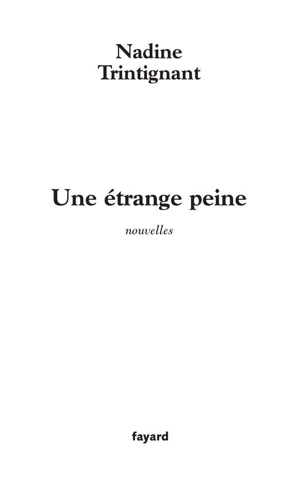 Une étrange peine