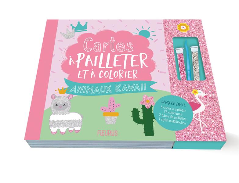 Cartes à pailleter et colorier ; animaux kawaii - flash vidéo