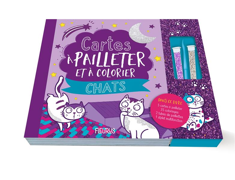 Cartes à pailleter et colorier ; chats - flash vidéo