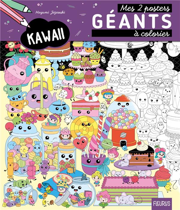 Mes 2 posters géants à colorier : kawaii - flash vidéo