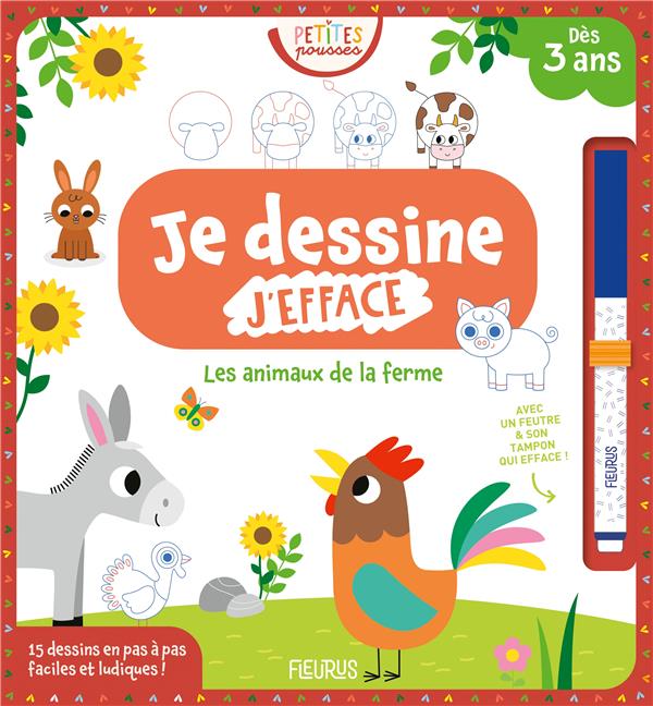 Je dessine, j'efface les animaux de la ferme