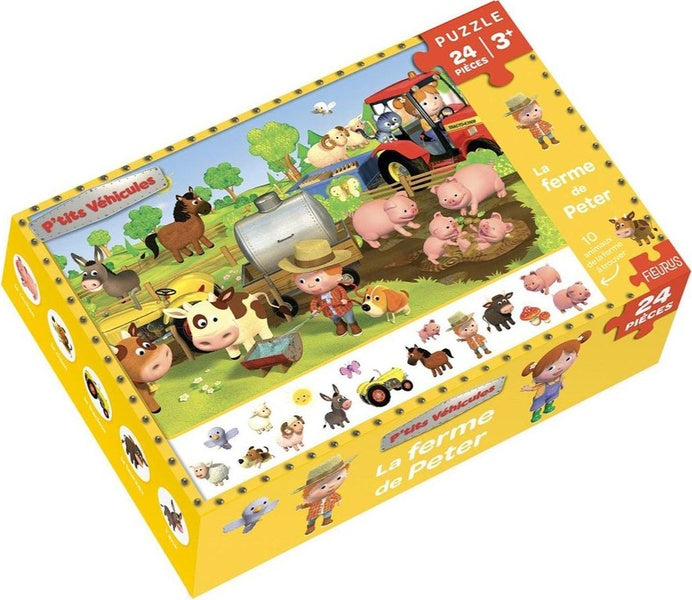 P'tits véhicules : la ferme : puzzle 24 pièces