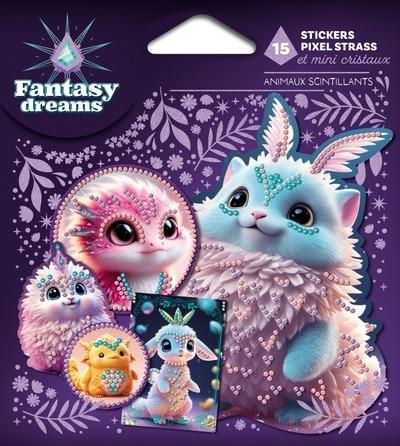Fantasy Dreams : Stickers en pixel strass et mini cristaux : Animaux scintillants