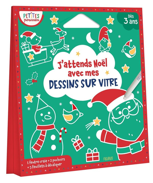 J'attends Noël avec mes dessins sur vitre