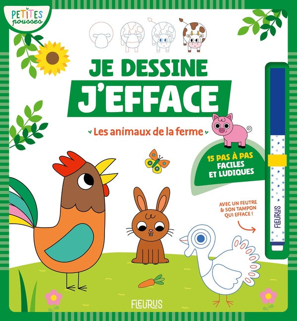 Je dessine j'efface : Les animaux de la ferme