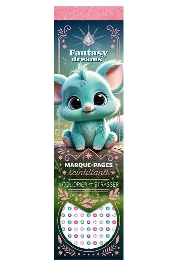 Marque-pages scintillants à colorier et strasser : Fantasy Dream : Rose