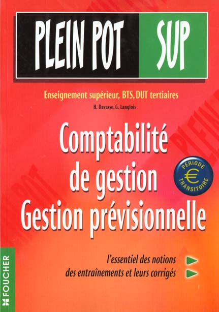 Comptabilite de gestion et gestion previsionnelle bts