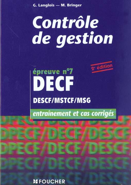 Entrainement et cas au controle de gestion decf