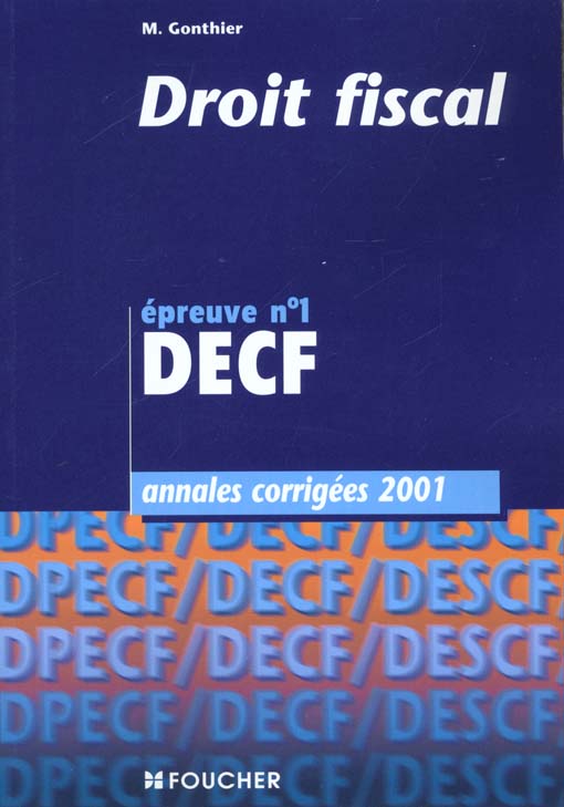 Annales 2001 decf ; droit fiscal