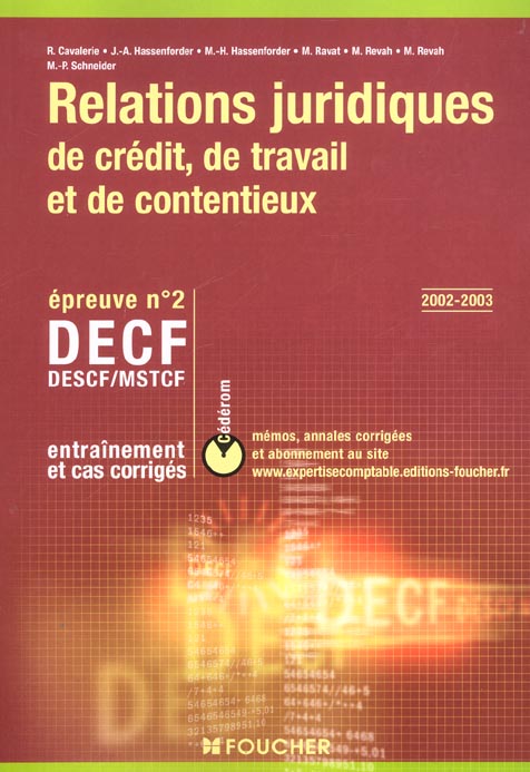 Entrainement et cas correlations juridiques decf ep n 2