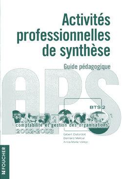 Acticvites professionnelles de synthese ; aps 2 ; bts cgo ; guide pedagagique ; edition 2002