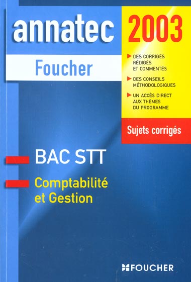 Annatec ; comptabilite et gestion ; bac stt ; edition 2003
