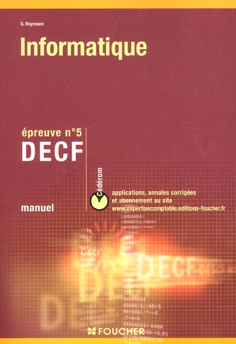 Informatique ; epreuve 5 ; decf ; livre de l'eleve