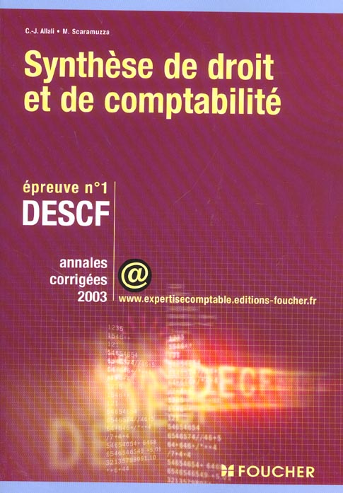 Annales 2003 descf synthese droit compta ep.1
