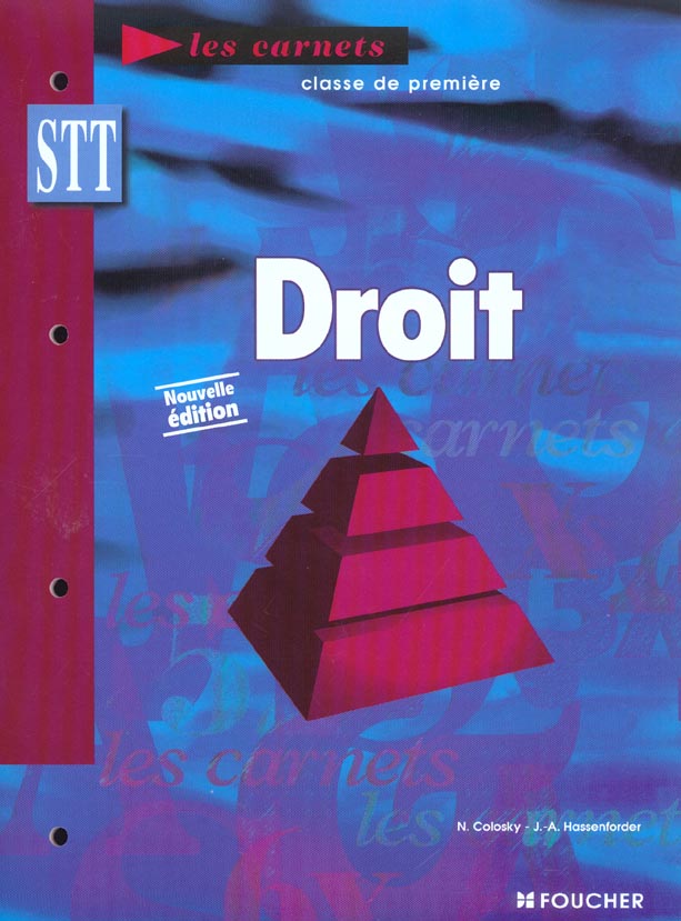 Droit ; 1e stt ; edition 2003