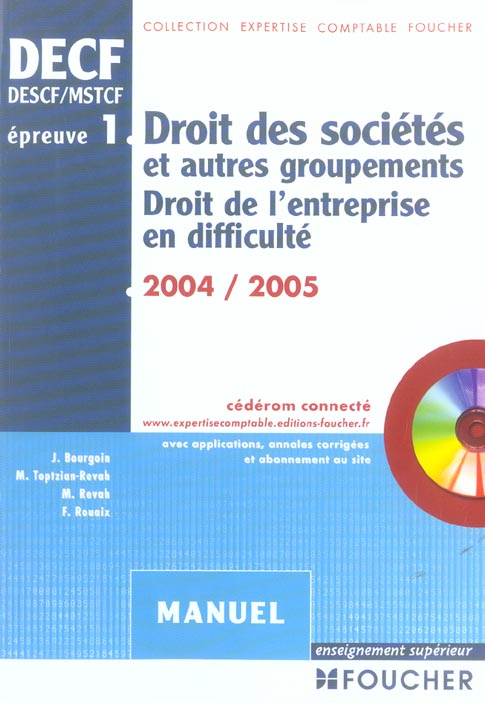 épreuve 1 ; droit des autres groupements ; droit de l'entreprise en difficulte