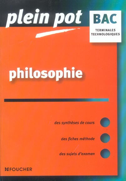Philosophie terminale series technologiques