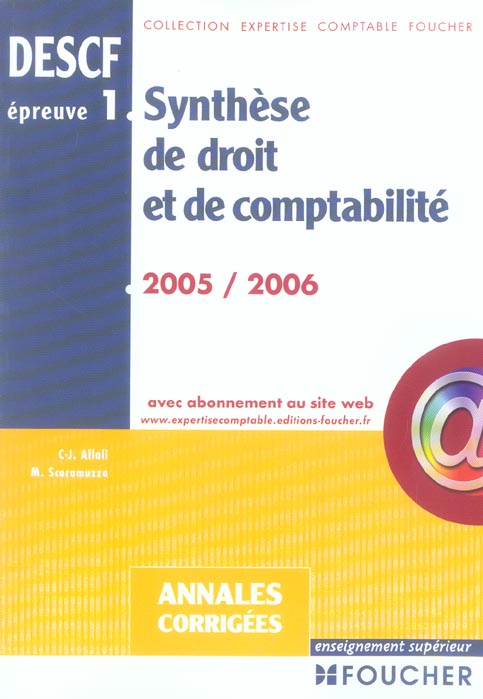 Synthese droit et comptabilite ; epreuve 1 (édition 2005)