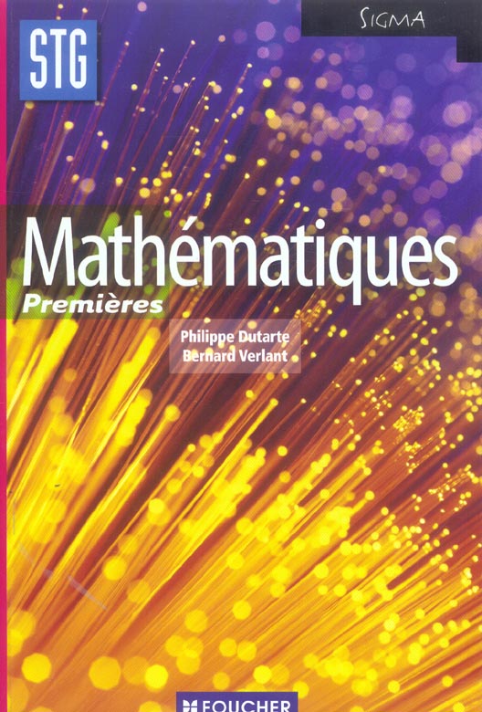 SIGMA : mathématiques ; 1ères STG ; ouvrage
