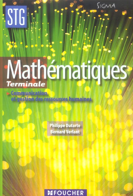 Mathematiques ; terminale stg ; communication et gestion des ressources humaines