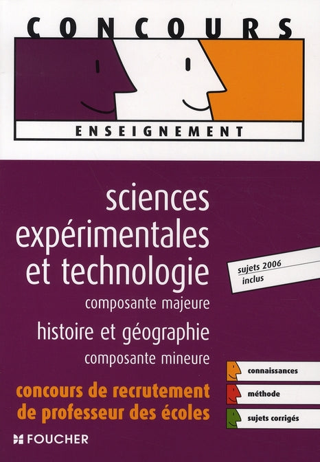Sciences expérimentales et technologie, composante majeure ; histoire et géographie, composante mineure crpe