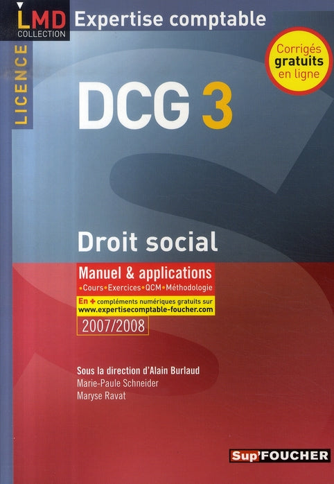 Droit social ; licence dcg 3