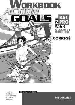 FOUCHER LANGUES ; ACTION GOALS : anglais ; Bac pro 2nde professionnelle ; workbook ; corrigé