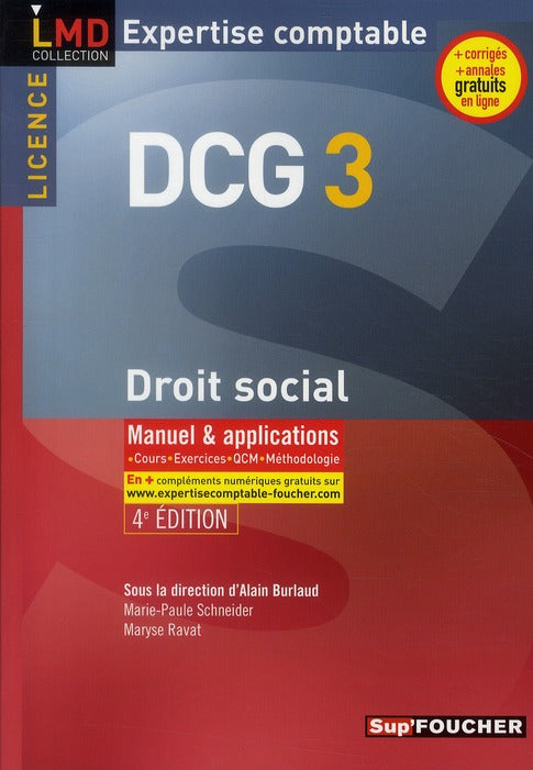 DCG 3 ; droit social ; manuel et applications (édition 2010/2011)