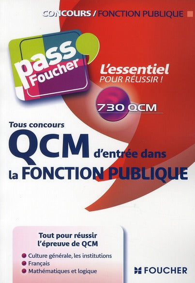 PASS'FOUCHER Tome 1 : QCM d'entrée dans la fonction publique