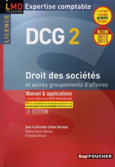 DCG 2 ; droit des sociétés et autres groupements des affaires (6e édition)