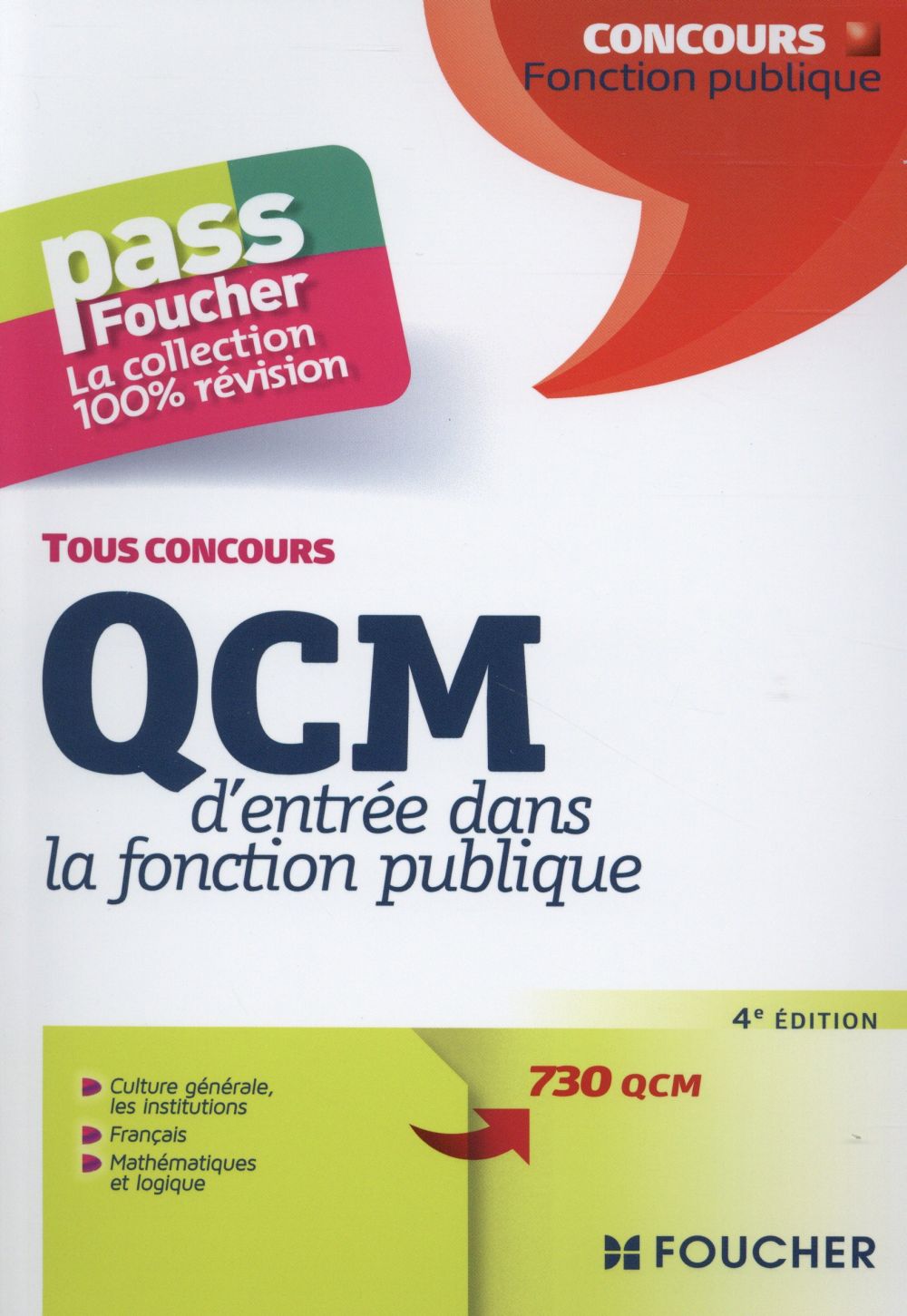PASS'FOUCHER : qcm d'entrée dans la fonction publique (4e édition)