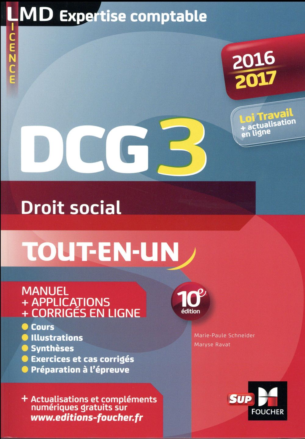 DCG 3 ; droit social ; manuel et applications ; millésime 2015-2016 (10e edition)