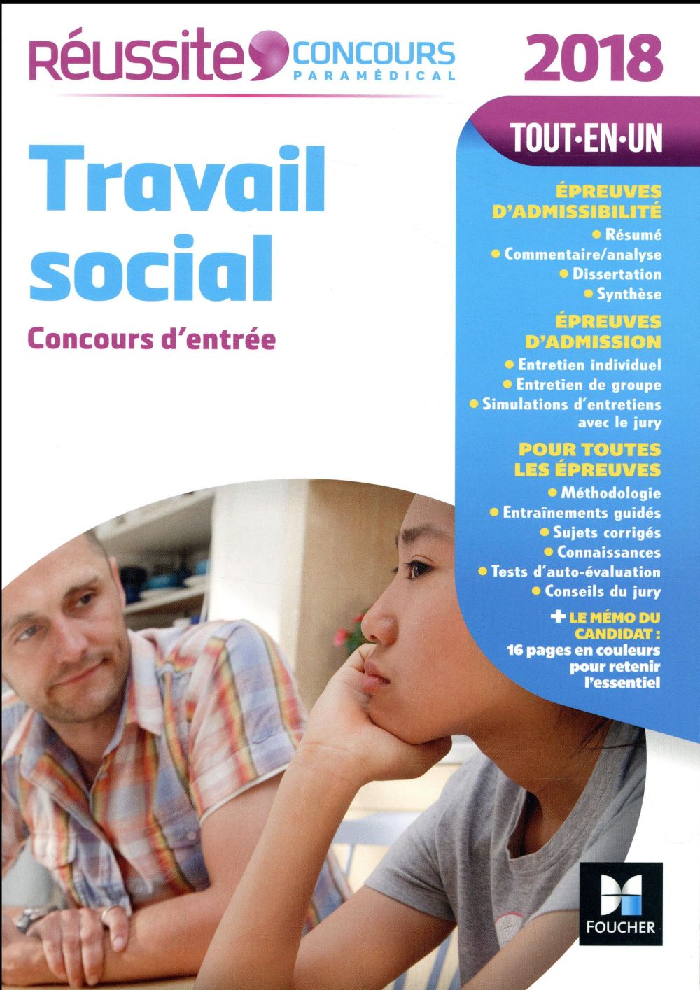 Réussite concours Tome 15 : travail social ; concours d'entrée (édition 2018)