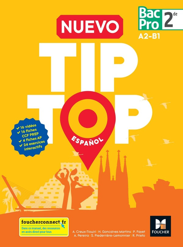 New tip-top : espanol ; 2de bac pro ; manuel de l'élève (édition 2018)