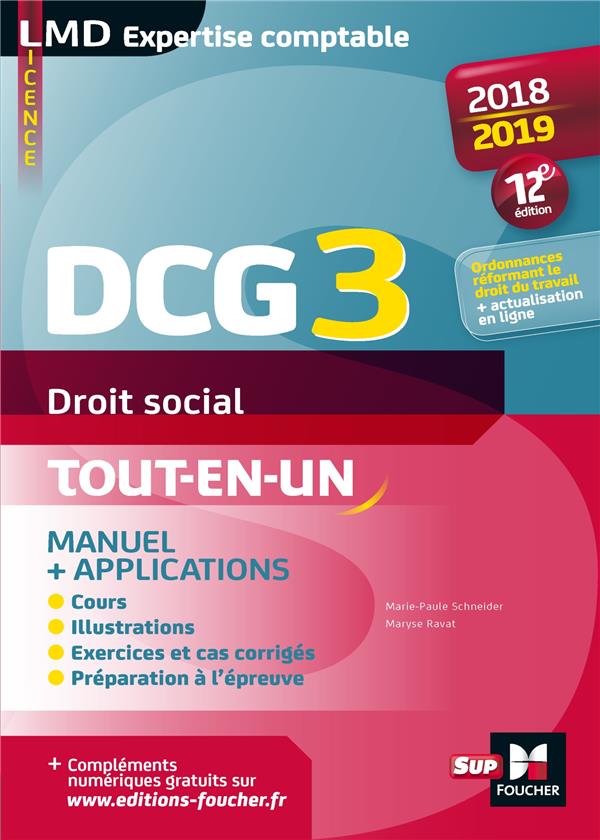 DCG 3 ; droit social ; manuel et applications ; préparation complète (édition 2018/2019)