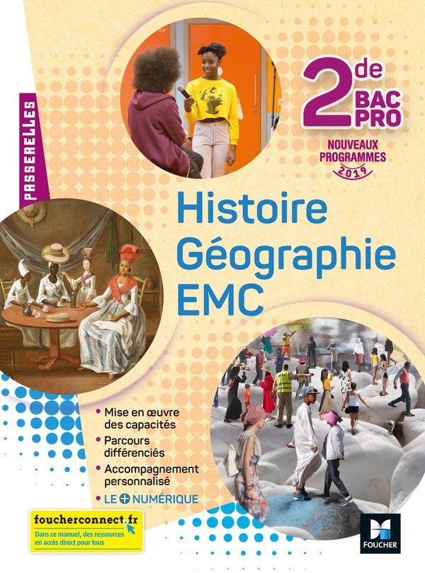 Passerelles : histoire-géographie-EMC ; 2de bac pro ; manuel de l'élève (édition 2019)