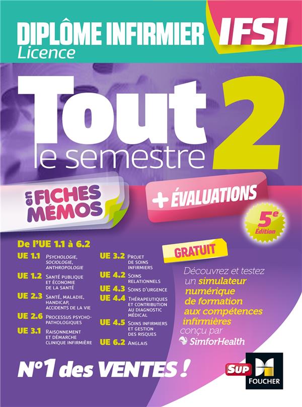 Tout le semestre 2 en fiches mémos ; diplôme IFSI