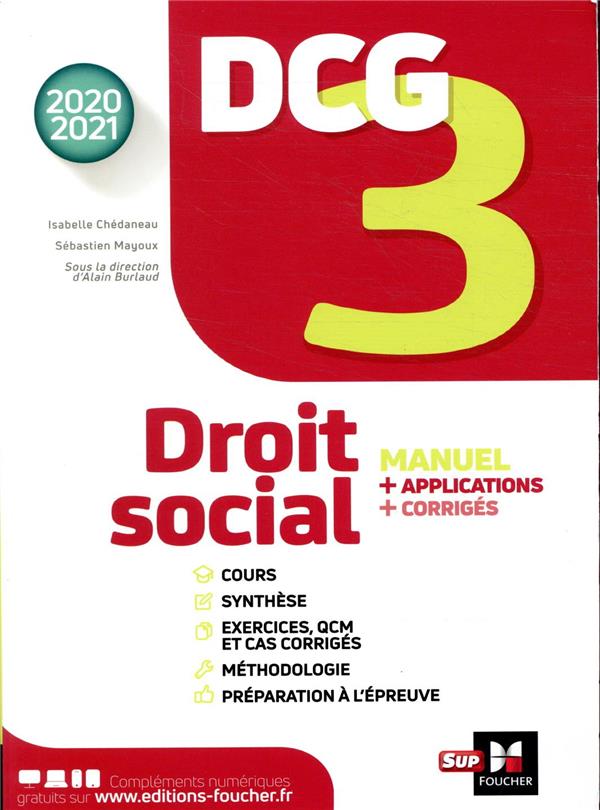 Dcg 3 - droit social - manuel et applications - millesime 2020-2021 (édition 2020/2021)