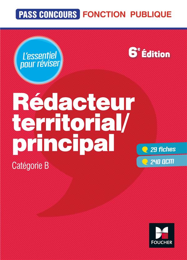 Pass'concours : rédacteur territorial/principal ; catégorie B (6e édition)