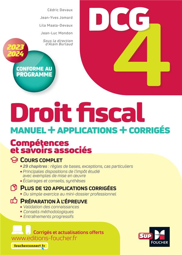 DCG 4 : droit fiscal ; manuel et applications (édition 2023/2024)