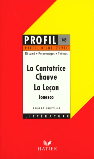 La cantatrice chauve ; la leçon, d'Eugène Ionesco