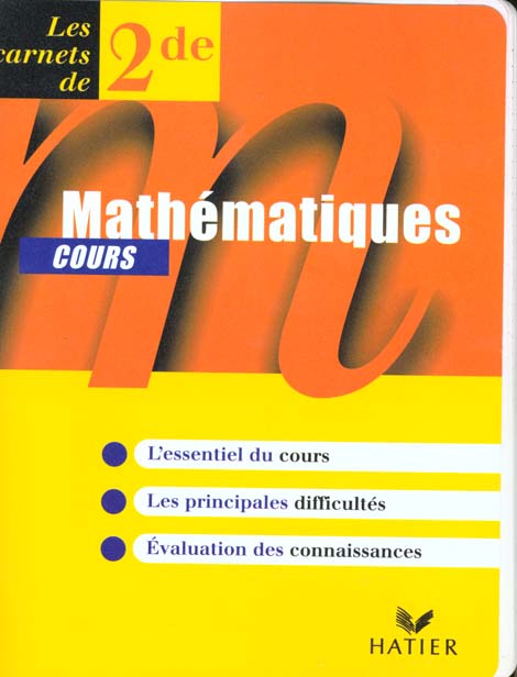 Les carnets du lycee - mathematiques 2nde cours ed. 97