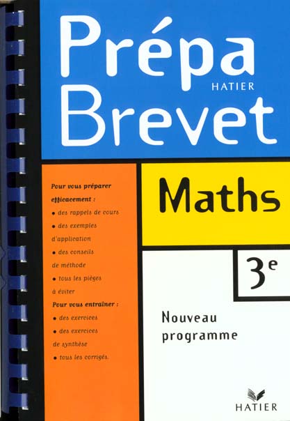 Prepabrevet mathematiques 3e